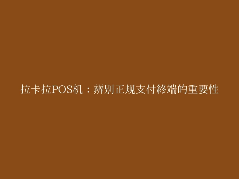 拉卡拉POS机：辨别正规支付终端的重要性